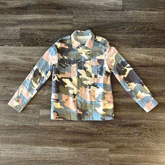 NWOT Zadig & Voltaire Kayak Pastel Camo Military Jacket Camouflage Canvas Small - Picture 3 of 14